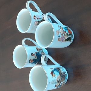 1982  Norman Rockwell Mugs, Four Grandma core Cottage core
